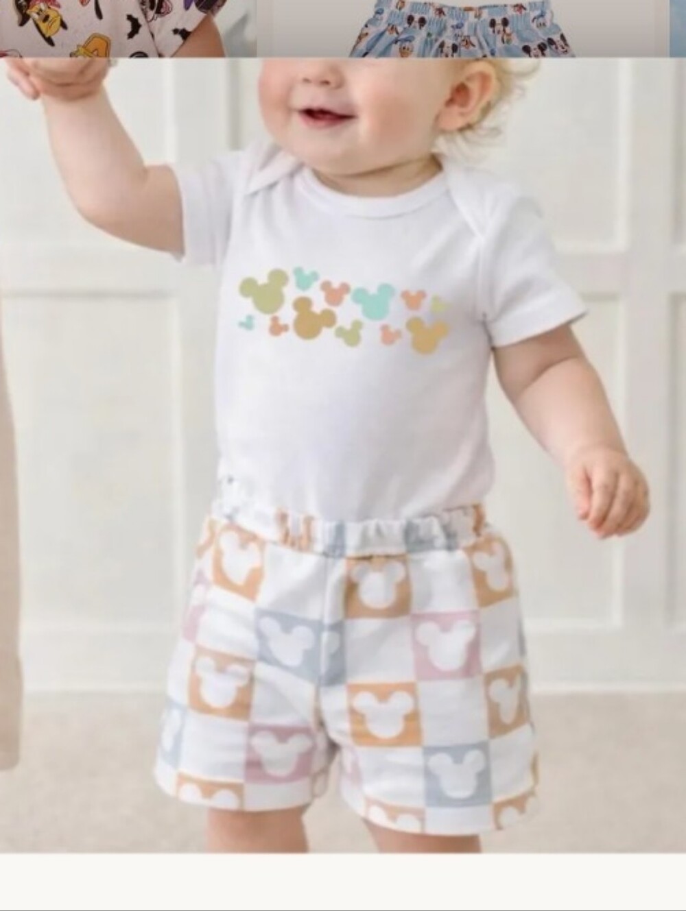 Sweet P Baby Co Mickey Swimsuit Shorts Unisex Boy Girl Size 6 7 Tie Waist Adj - Picture 9 of 14